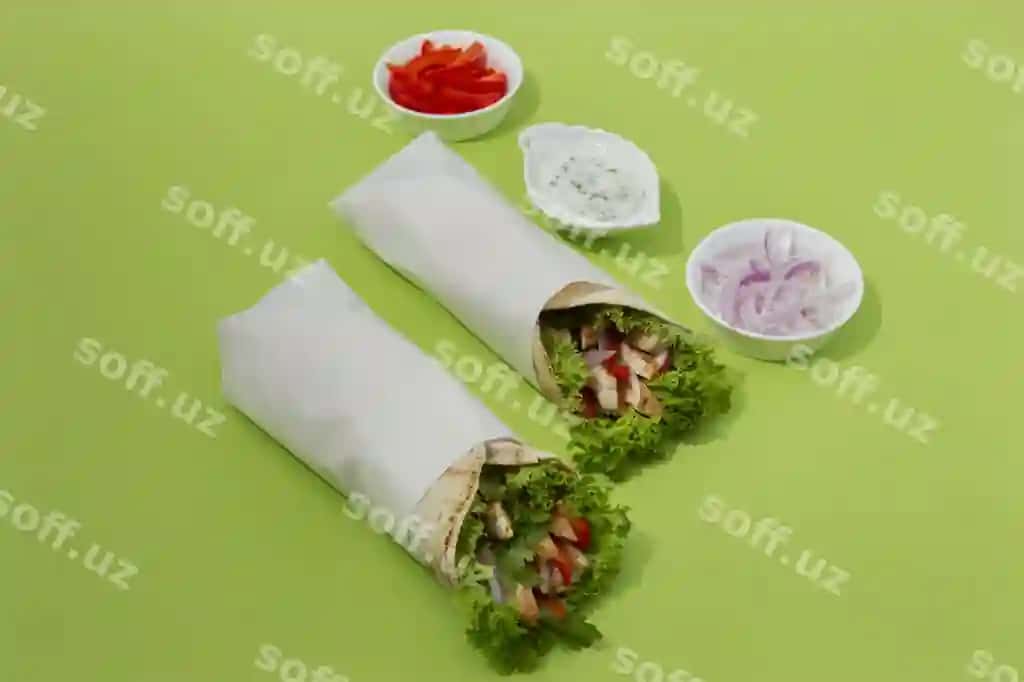 Shawarma qadoqlash mockup dizayni | Shawarma packaging mockup design
