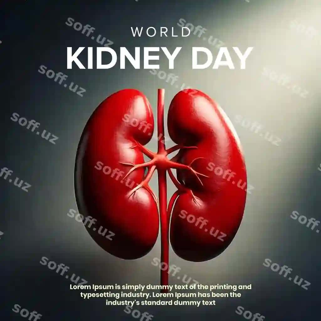 Ilhomlantiruvchi dunyo boshqotirma kuni banner shabloni PSD | Inspiring world kidney day banner template psd