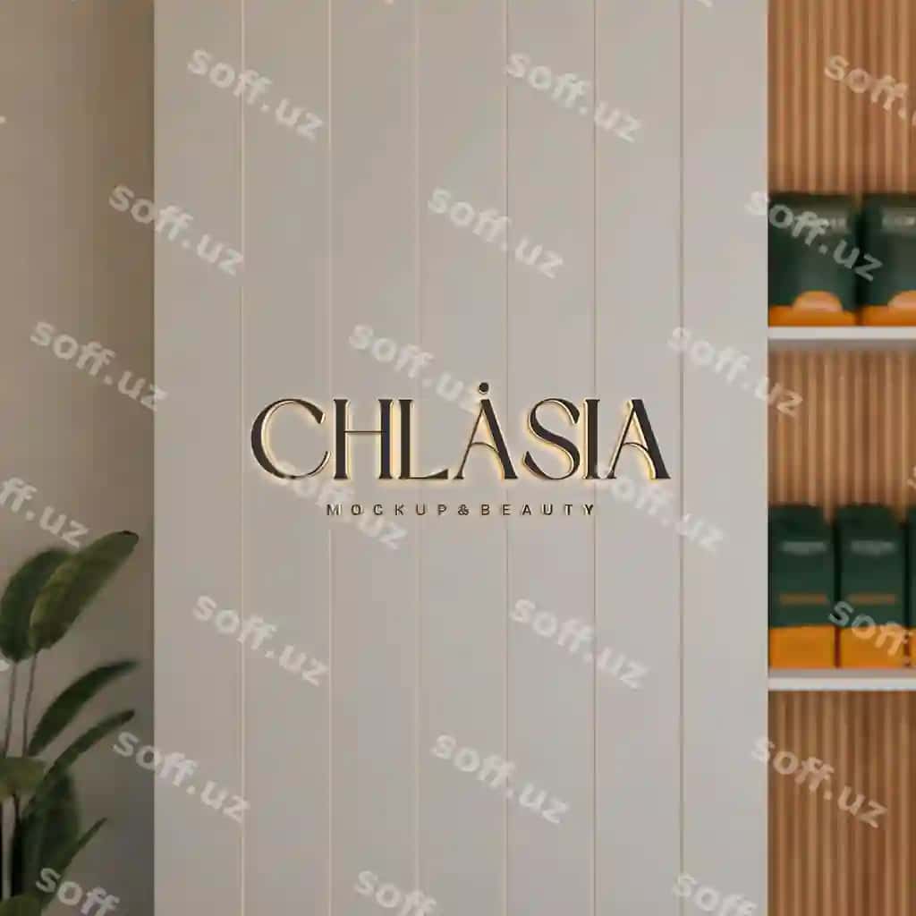 Logotip mockup devor belgisi | Logo mockup wall sign