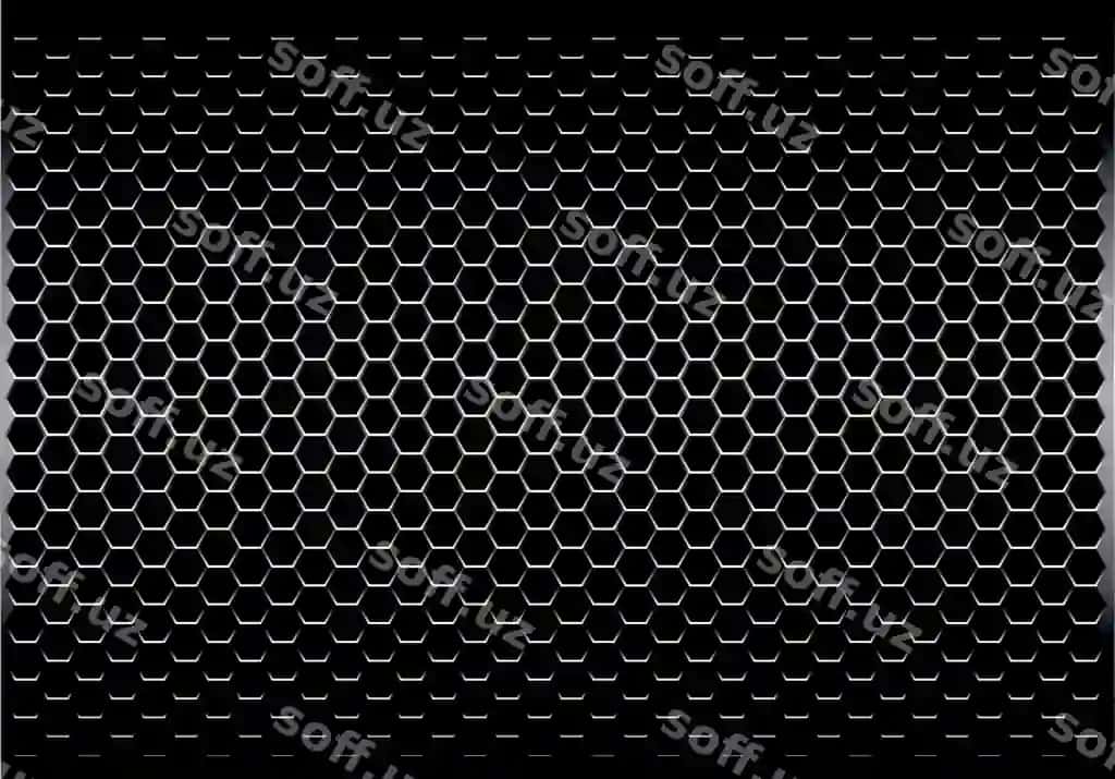 Qora glossiy hexagon mesh naqshli fonsima | Black glossy hexagon mesh pattern background