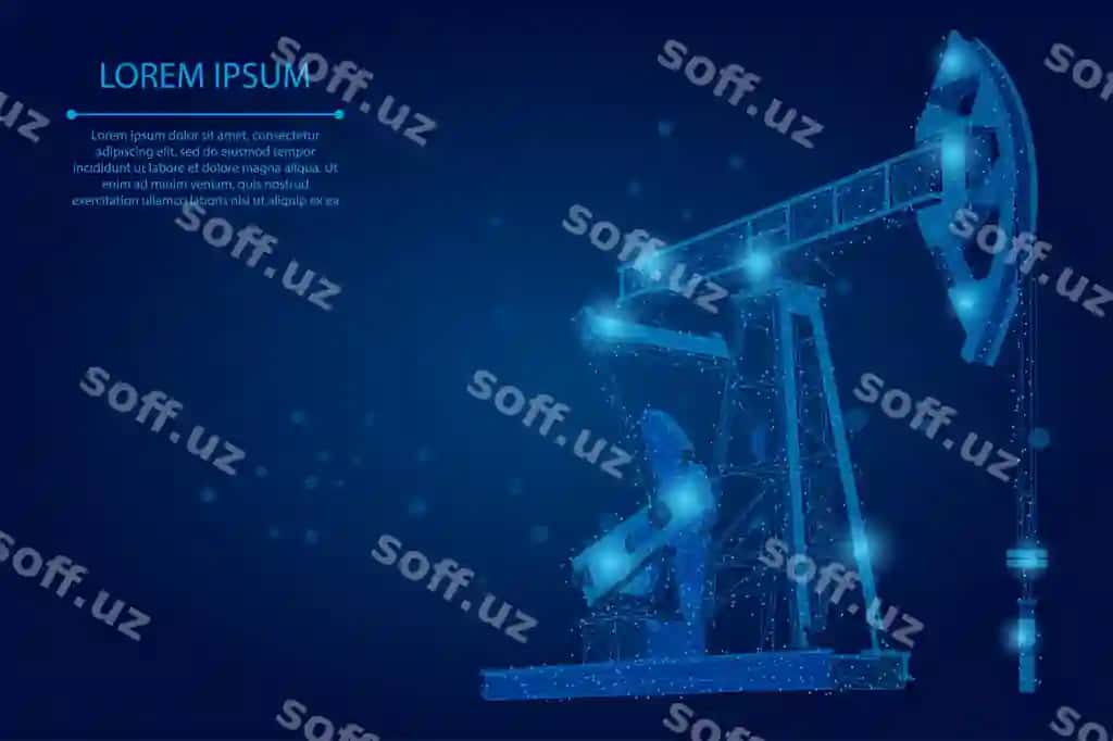 Abstrakt mashina liniyasi nuqta neft quyi ustasi low poly neft yoqilgi sanoati | Abstract mash line point oil well rig low poly petroleum fuel industry