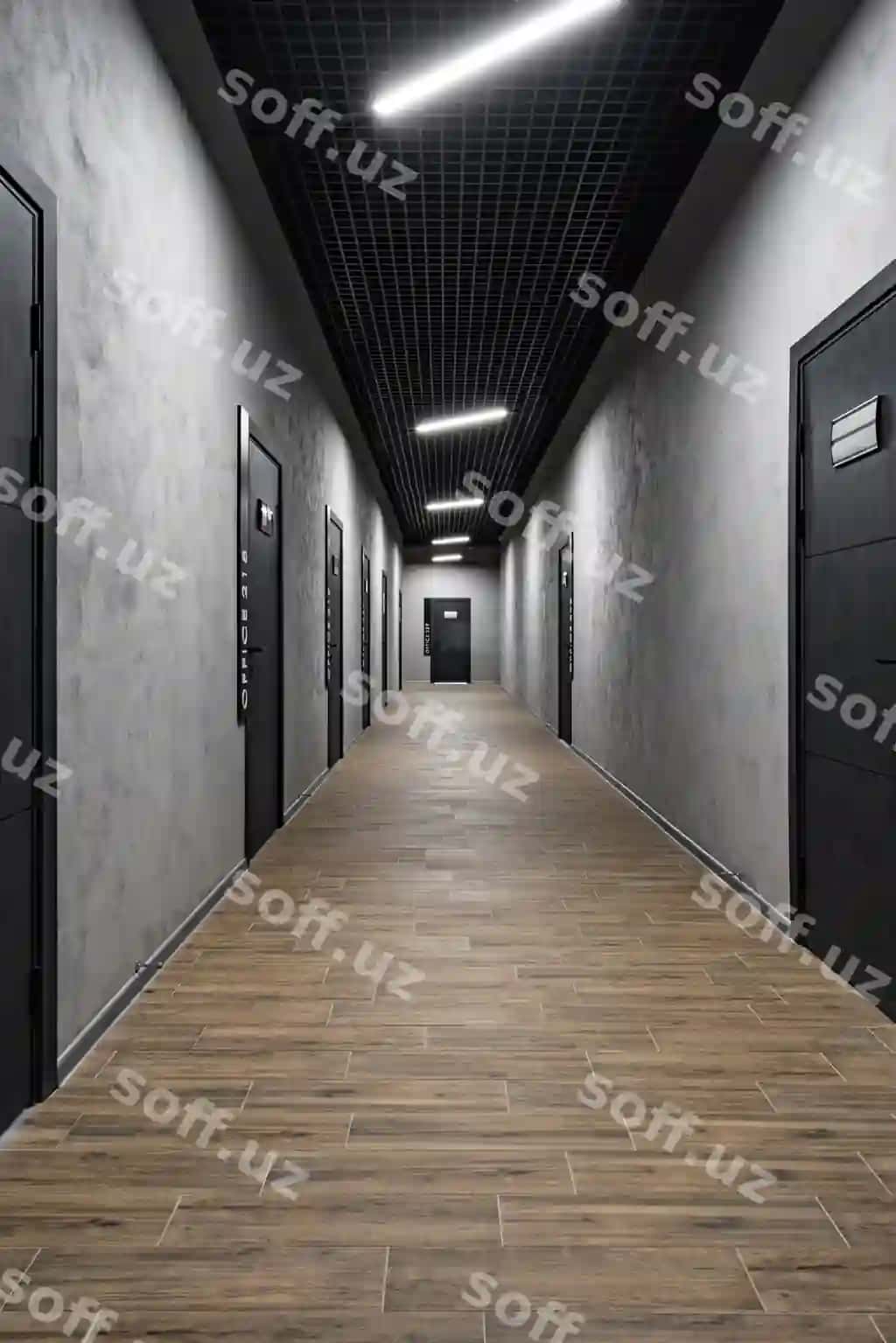 Uzun bo'sh zal yangi biznes ofisi | Long empty hall new business office