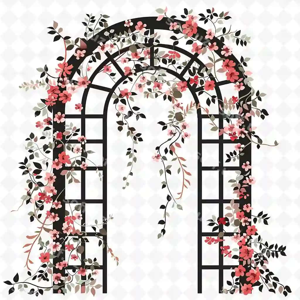 Png setka darvoza gullilar bezaklari bilan dekorativ va yaratuvchan | Png trellis gate with floral wedding decorations gate is dec creative