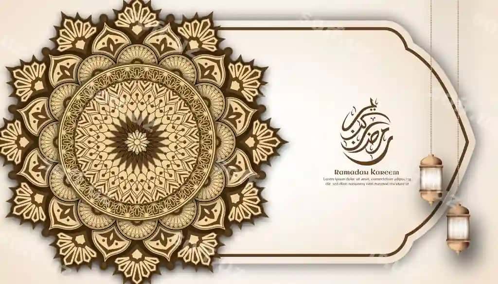 Islomiy arab fon yumshoq qaymoq rangi mandala bezatma bilan | Islamic arabic background soft cream color with mandala ornament