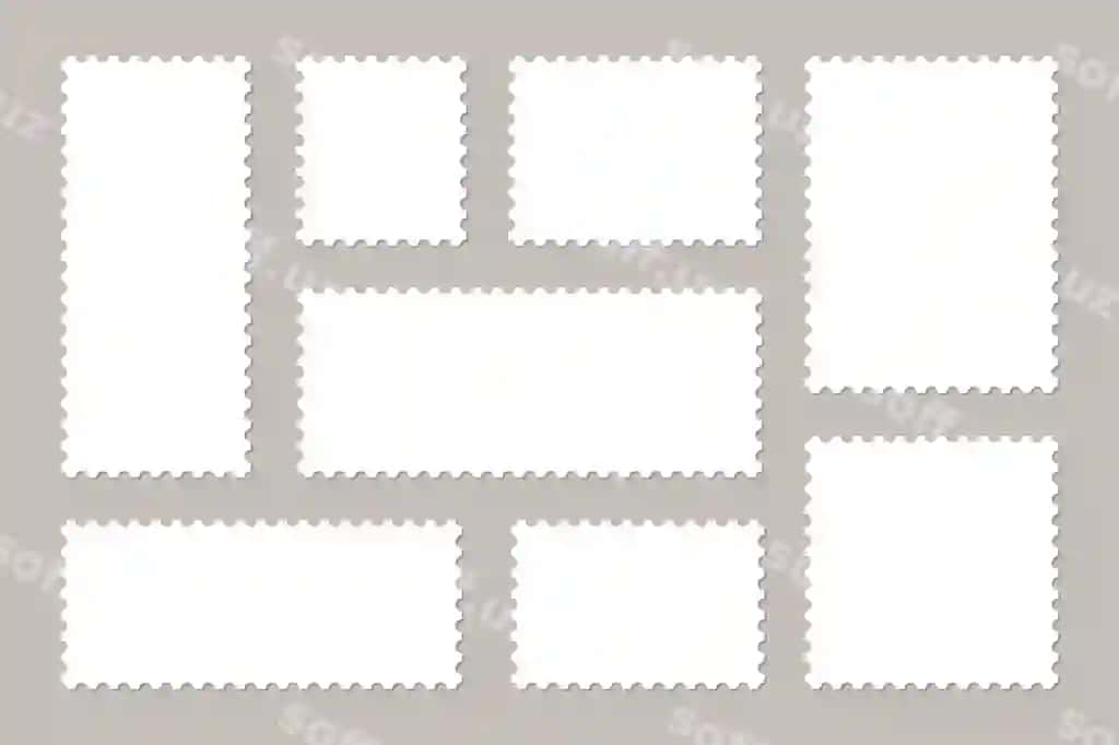 Komplekt bo'sh pochta chervelari ramkalari pochta konvertlari | Set blank postage stamps frames postage stamps mail envelopes