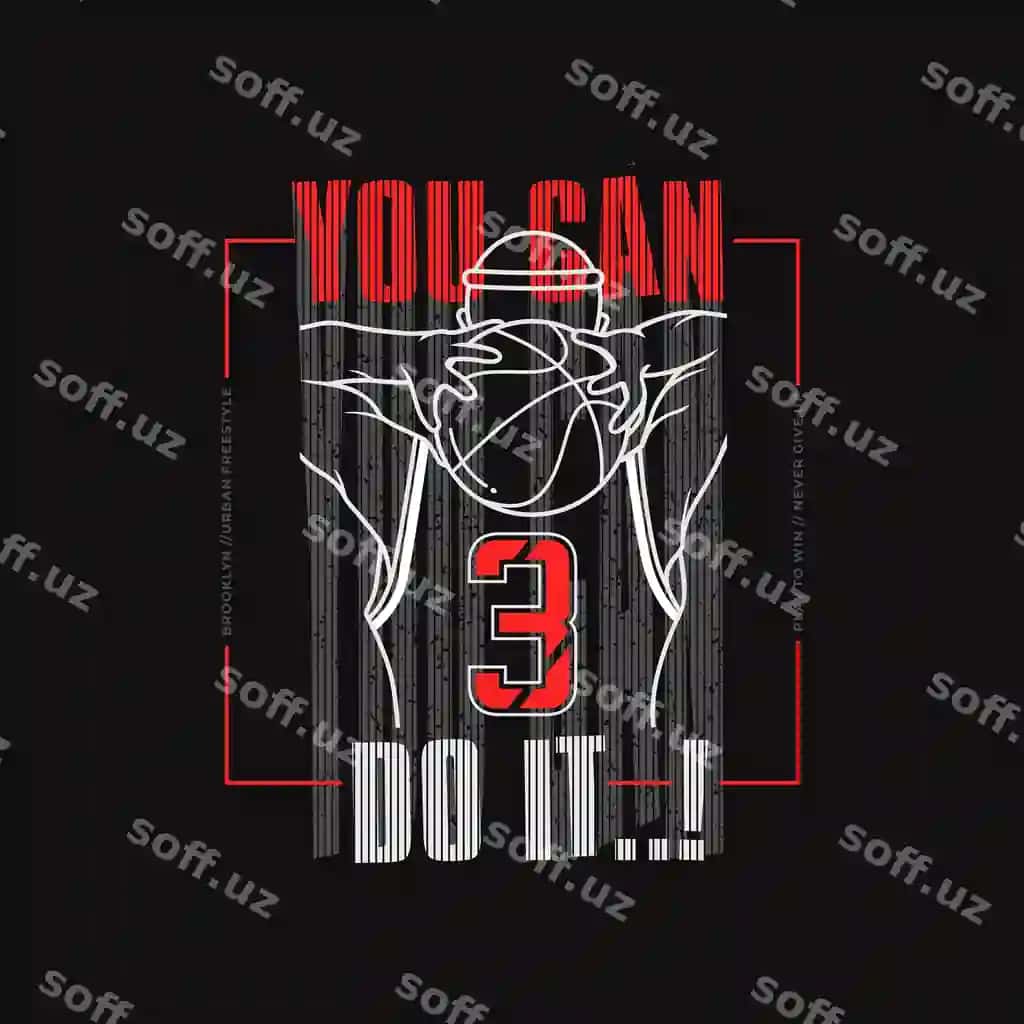 Siz buni qila olasiz tipografiya vektor basketbol futbolka dizayni illustratsiya | You can it typography vector basketball t shirt design illustration