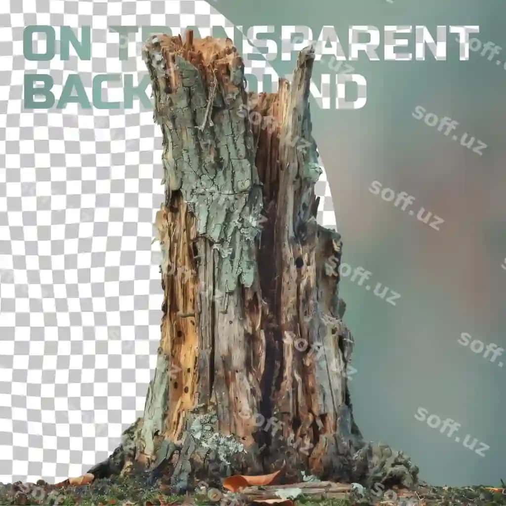 Daraxt osti qoldiq 'it' deb yozilgan bir qismi yog'lik | Tree stump with piece wood that says it