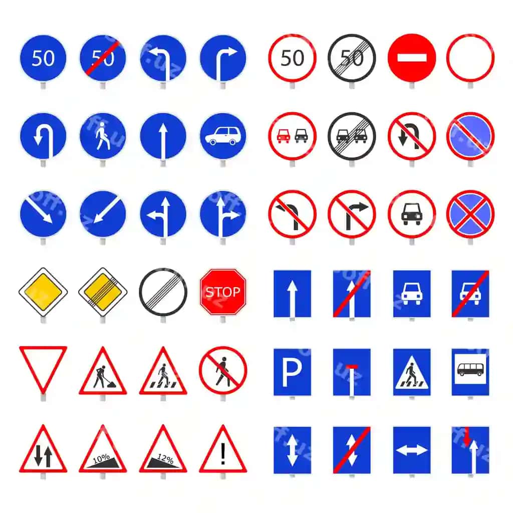 Yo'l trafik belgilari to'plami | Traffic sign road collection