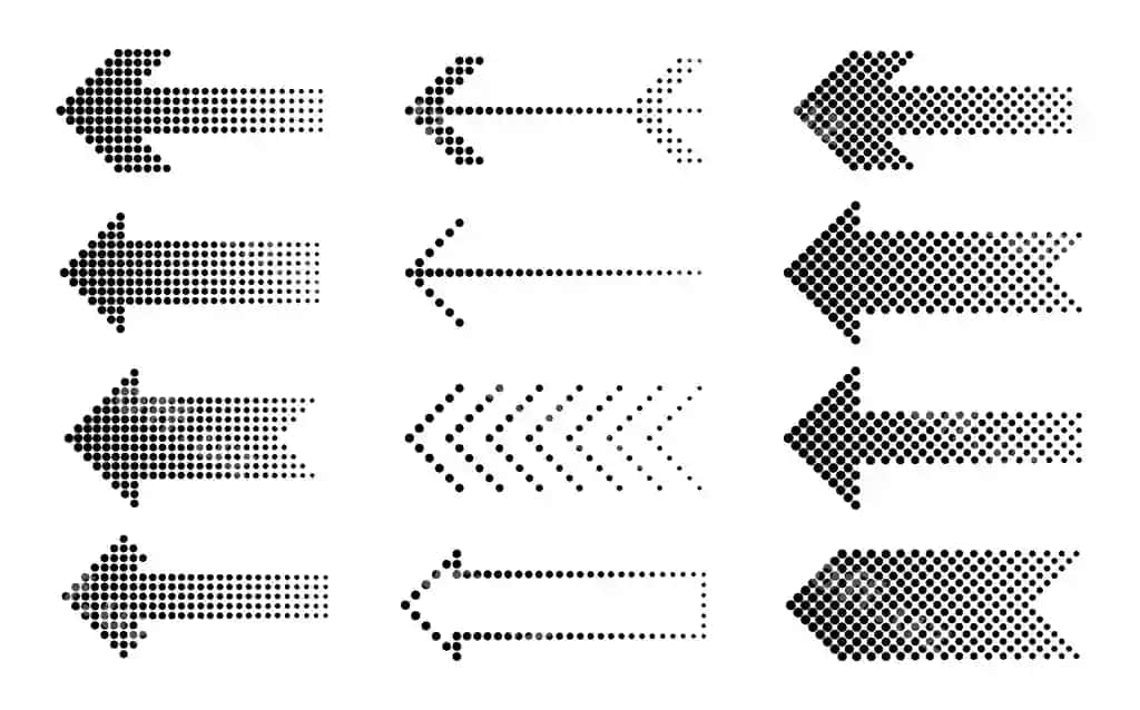 Nuqtali oqlar to'plami | Dotted arrows collection