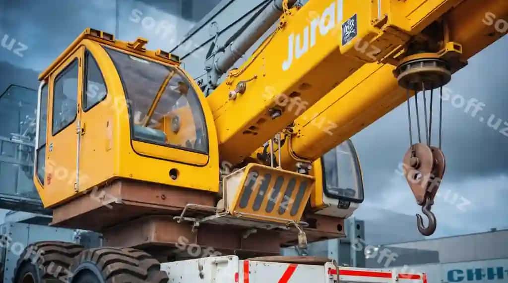 Yaqin rasmda sariq qurku qurilish joyi | Close up yellow crane construction site