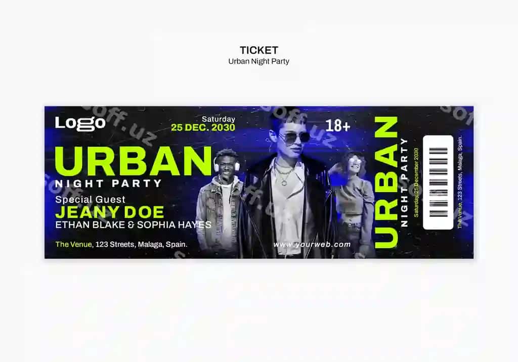 Shaharlik to'p shablon dizayni | Urban party template design