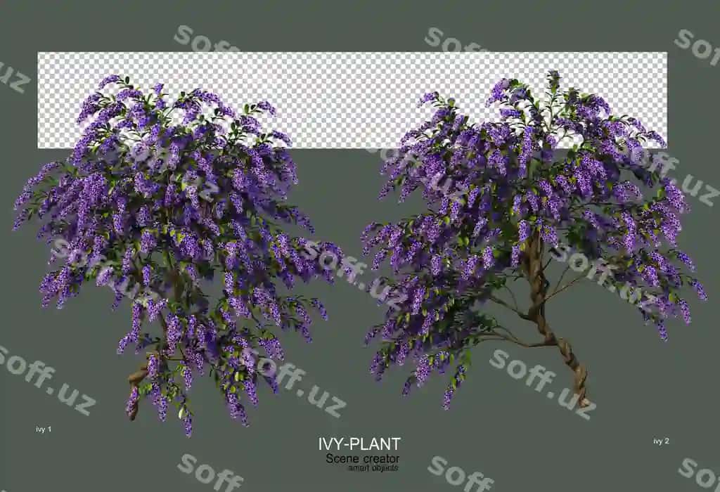 3d render gulbosh rangli gullar bilan | 3d render ivy with colorful flowers