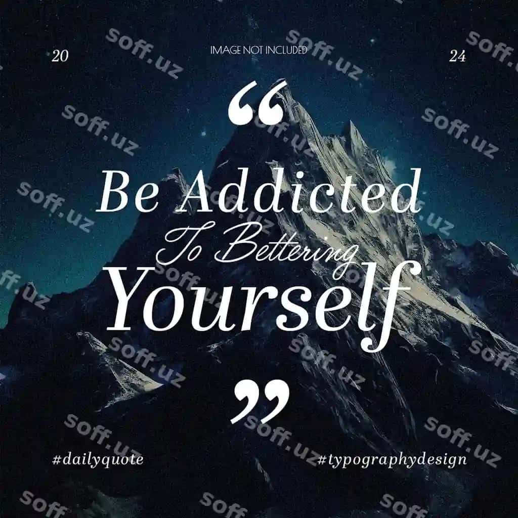 Psd kunlik motivatsion iqtiboslar tipografiya dizayni ijtimoiy tarmoqlar Instagram | Psd daily motivational quotes typography design social media instagram