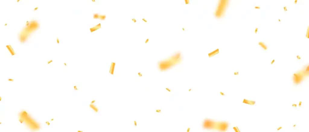 Oltin konfetti zigzag lenta poyezdan tushmoqda tinsel vektor | Golden confetti zigzag ribbon falling from streamers tinsel vector