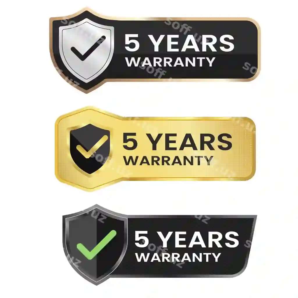 Paket 5 yil kafolat bajjetlari etiketkalari | Bundle 5 years warranty badges labels