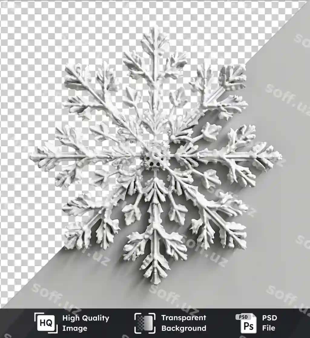 Shaffof orqa fon psd 3d ikon ajraltirilgan Yelchoq qor barmog'i | Transparent background psd 3d icof christmas snowflake isolated