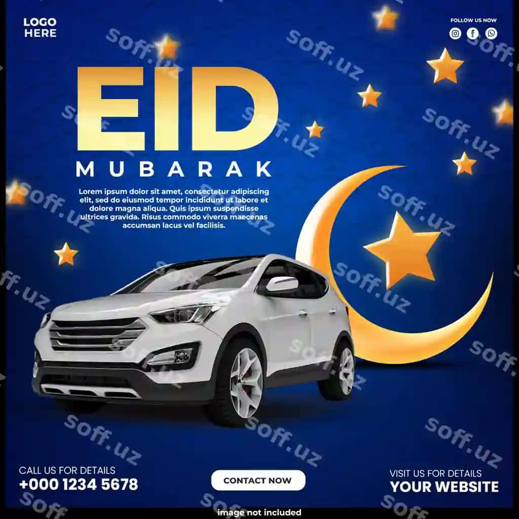 Avtomobil ijarasi Instagram sotsial tarmoq xabar banner shabloni | Car rental instagram social media post banner template