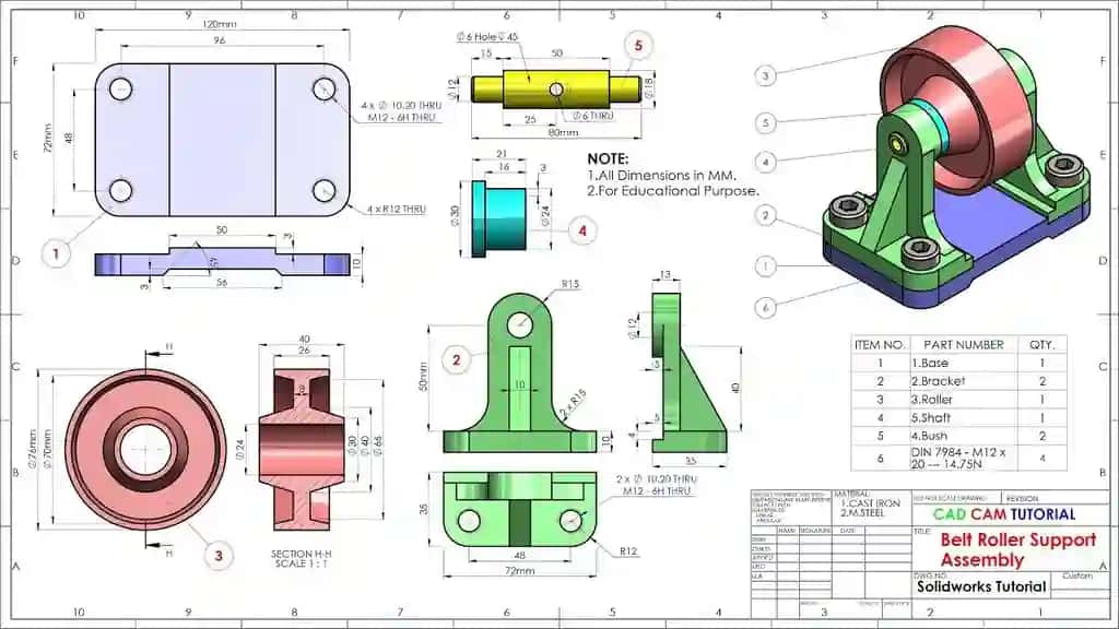 AutoCAD NX Solid Works kabi dasturlarni o'rganish uchun shablon chizmalar