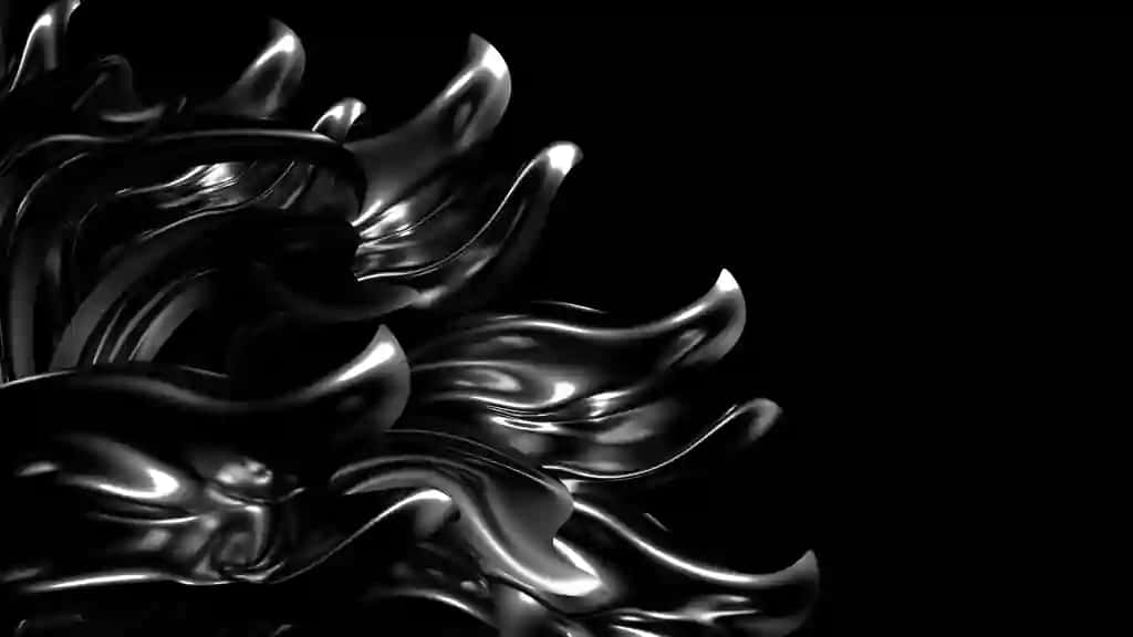 Chiroyli zamonaviy qora fonda burmali pardalar 3D renderlash | Beautiful stylish black background with pleats drapes swirls 3d rendering
