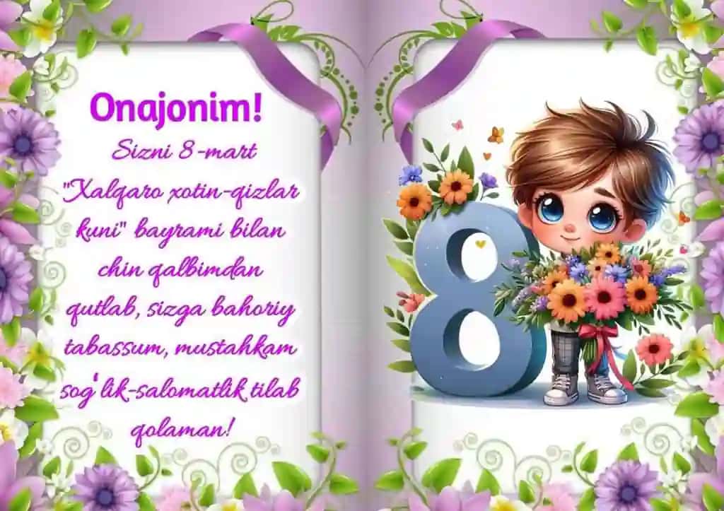 Onajonlar uchun 8-mart bayram tabrigi
