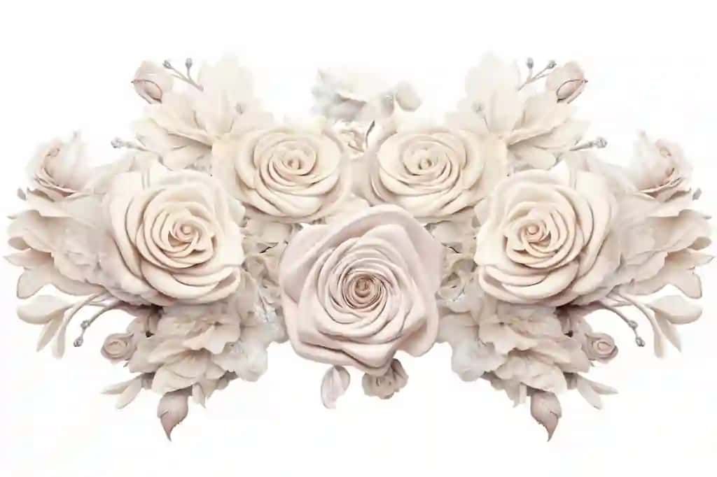 Turmali gulli ramka bez | Wedding floral frame ornament