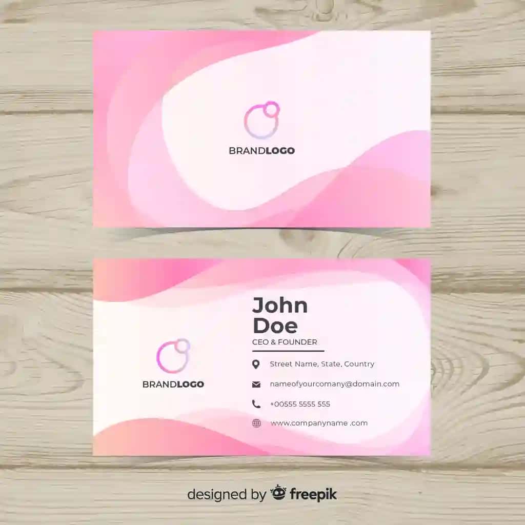 Yassi mavhum biznes karta shabloni | Flat abstract business card template