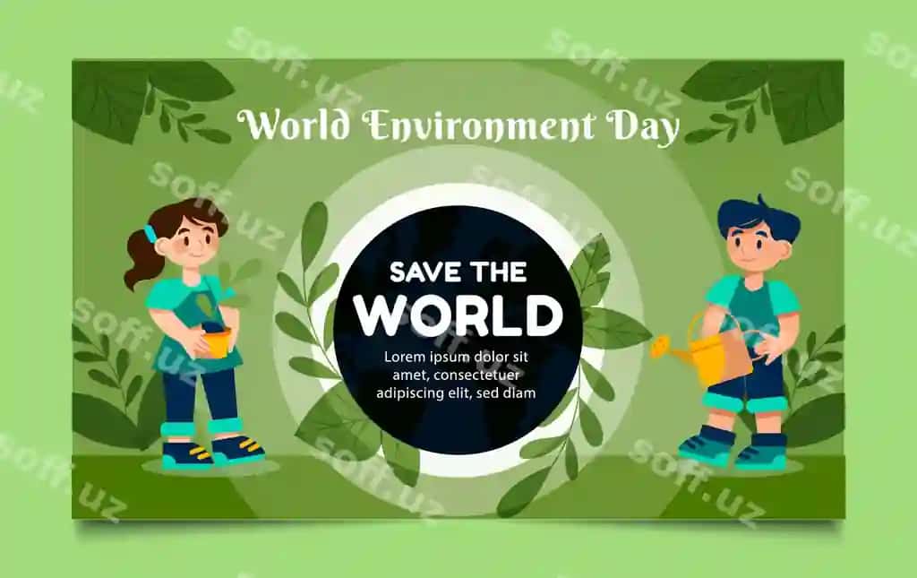 Atmosfera ta'limi kuni uchun baner dizayni | Environmental education day banner design