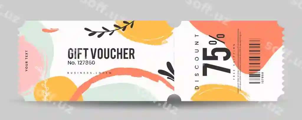 Kuz sovg'a voucheri chegirma kartalari shabloni | Autumn gift voucher discount cards template