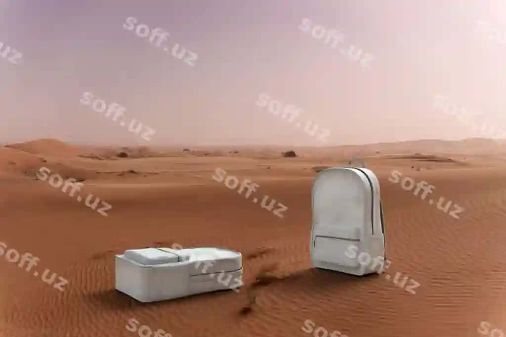 So'moqcha chizgichi cho'lon qumloxı | Bag mockup desert