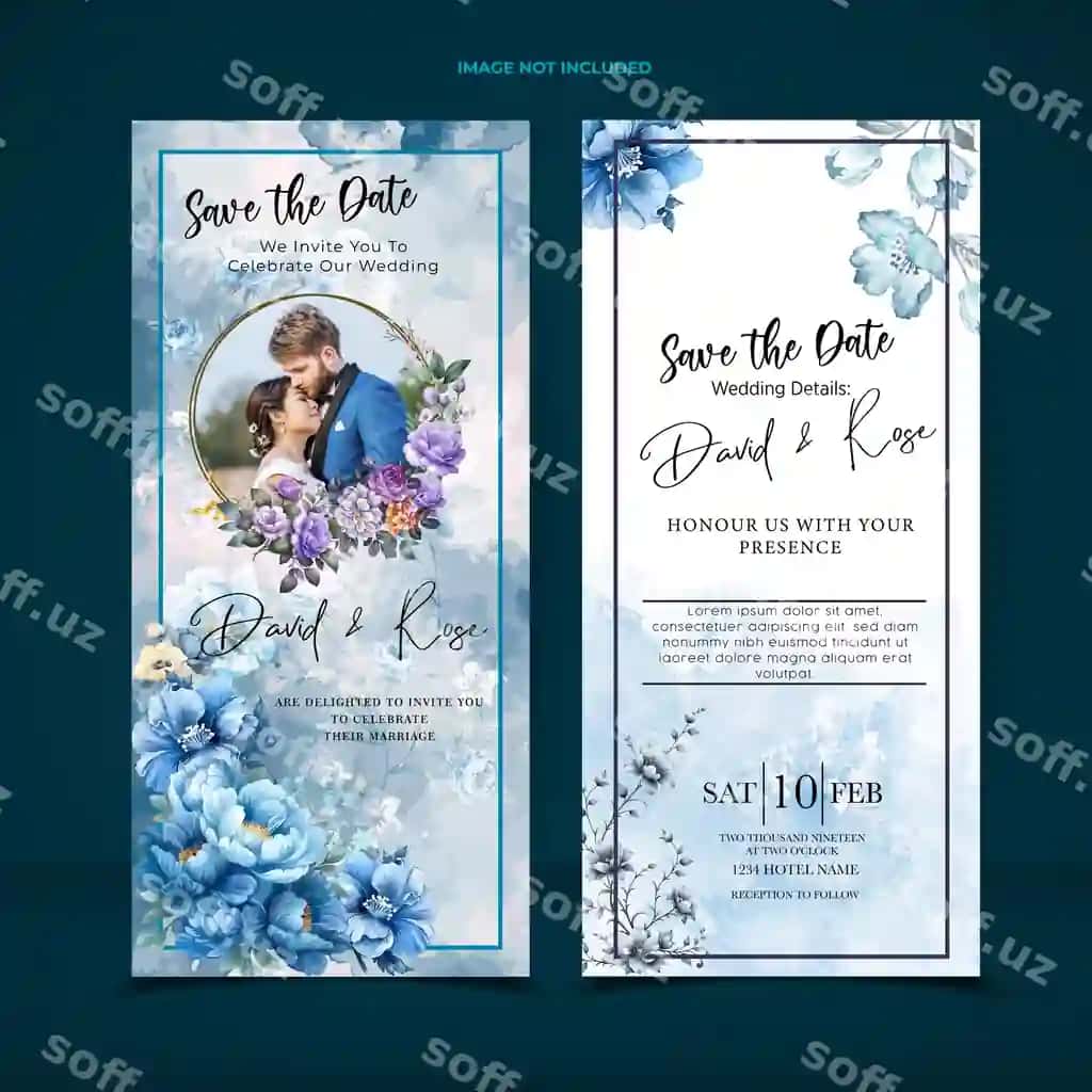 Elegent akvarel nikoh taklifnomasi | Elegant watercolor wedding invitation