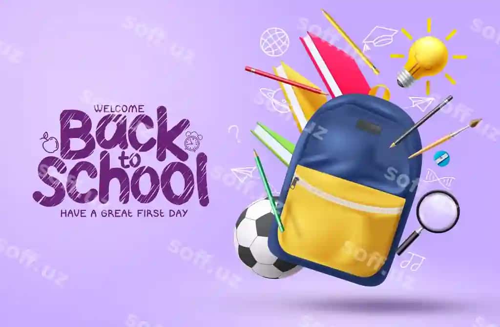 Maktab xush kelibsiz matni vektor shablon dizayni Maktabga qaytganingiz bilan | School greeting text vector template design welcome back school