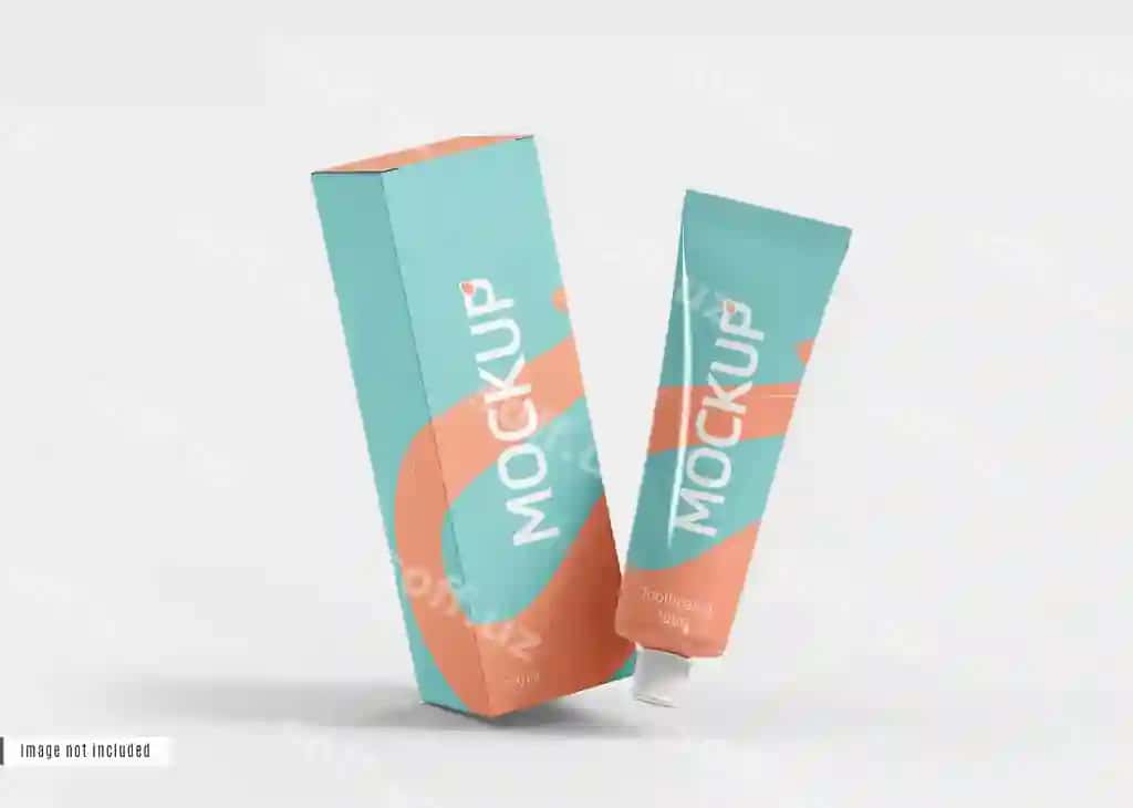 Tube mockup with box | Toothpaste tube with box mockup