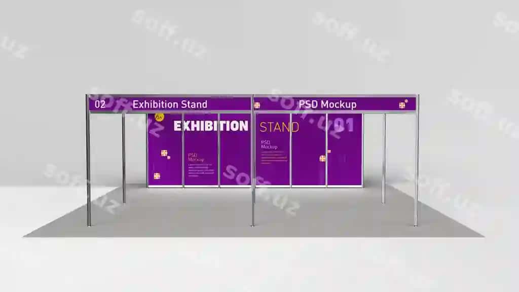 Shell sxema eksponatsiya stend modeli | Shell scheme exhibition booth mockup