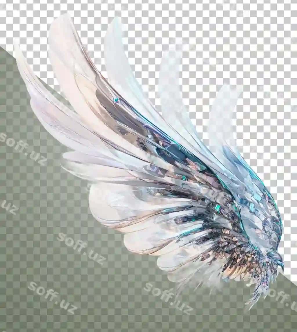 Png shaffof qanot dizayni parlash bilan | Png translucent wing design with shimmer