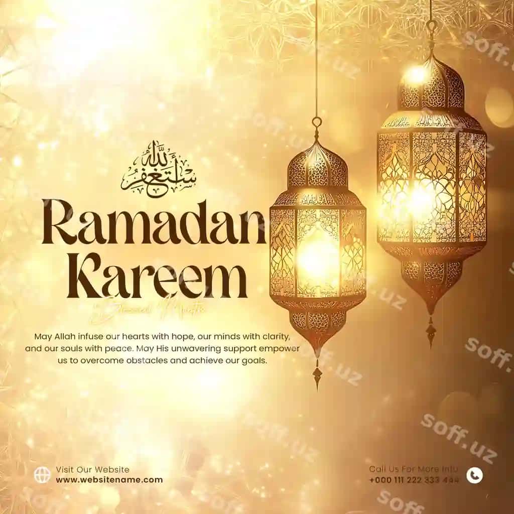 Ramazon kurbon ijtimoiy tarmoqlarda islomiy honatlari issiq ashratilgan | Ramadan kareem social media with islamic lanterns hang warm