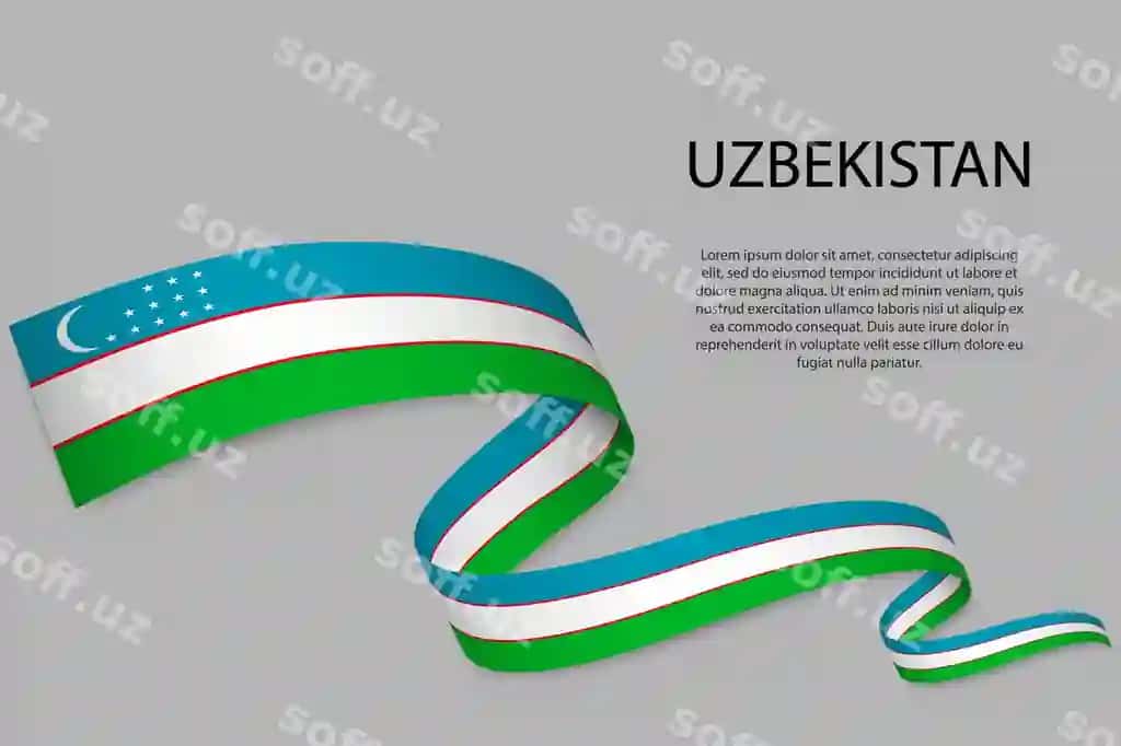 Flagniylı devrilib turgan loyipa | Waving ribbon banner with flag