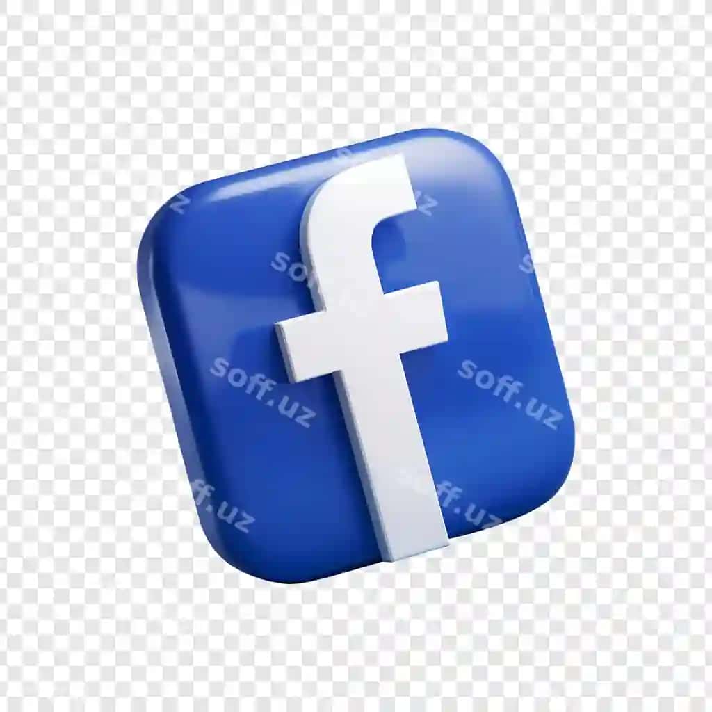 Facebook 3d ikonka transparent fon | Facebook 3d icon transparent background