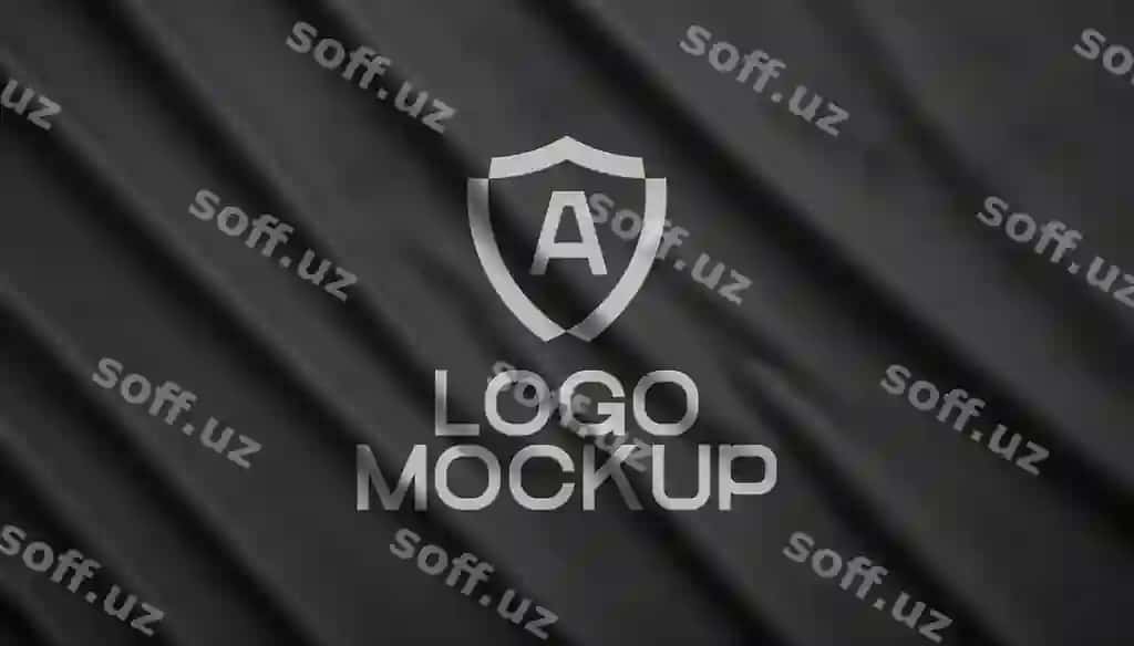 Logotip namunasi qora matoda | Logo mockup black fabric