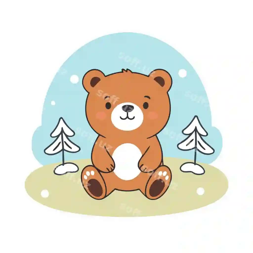 Chiroyli ayiq, kichik bolalar uchun hikoya kitoblari vektor illustratsiyasi | Cute bear toddlers story books vector illustration