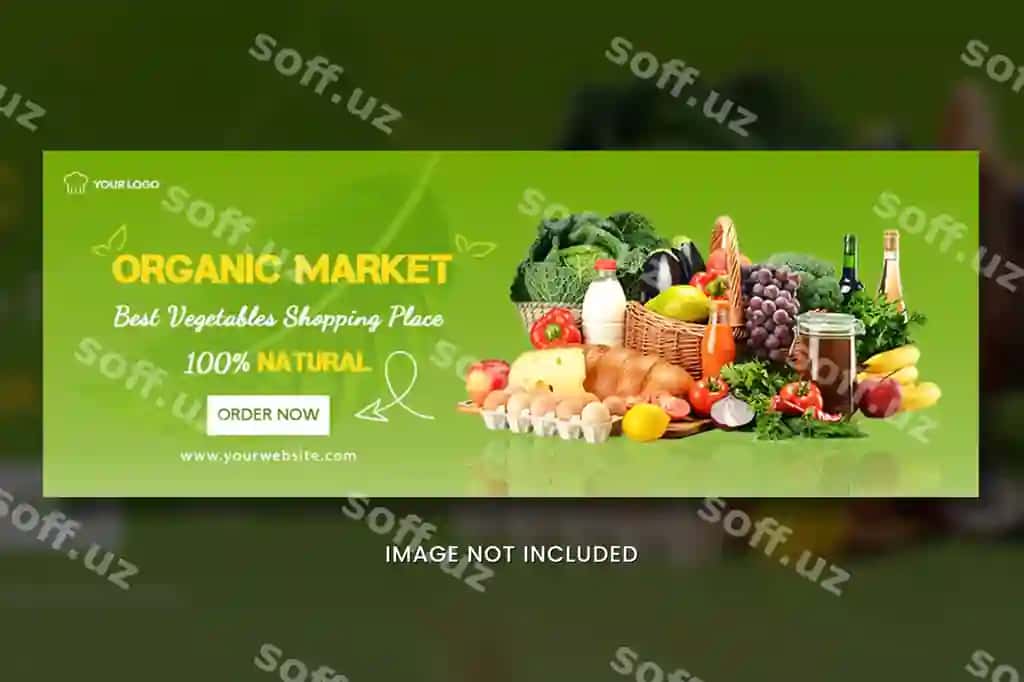 Sog'lom ovqat Facebook varaqi dizayni | Healthy food facebook cover design
