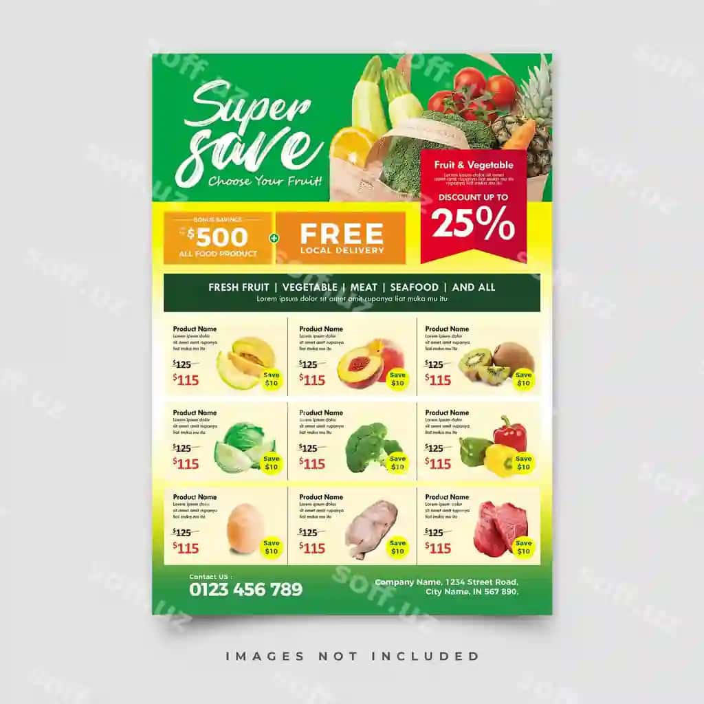 Flyer super sotuvda 50 so'm chegirma | Flyer super sale with price 50 off