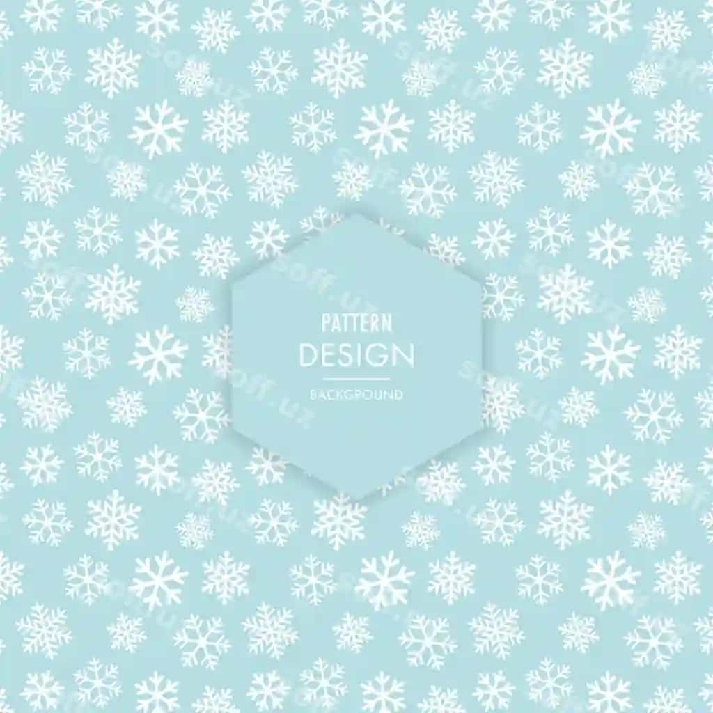 Buz qor shirintar naqshli orqa fon | Ice snowflakes pattern background