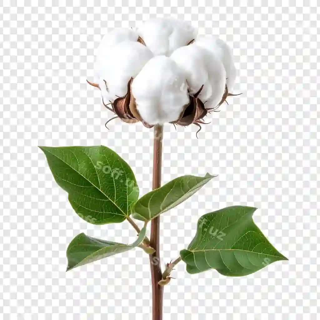 Ajralgan paxlər ekini mutlaqo oq paxlər va yashil varaq bilan namoyish etuvchi. | Isolated cotton plant showing pure white bolls green leaves with