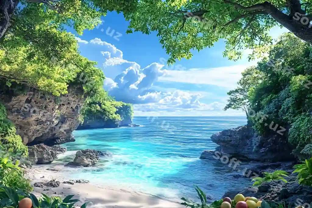 Bali go'zal soch orqa fon tropik dam olish konsepsiyasi | Bali beautiful beach background tropical vacation background concept