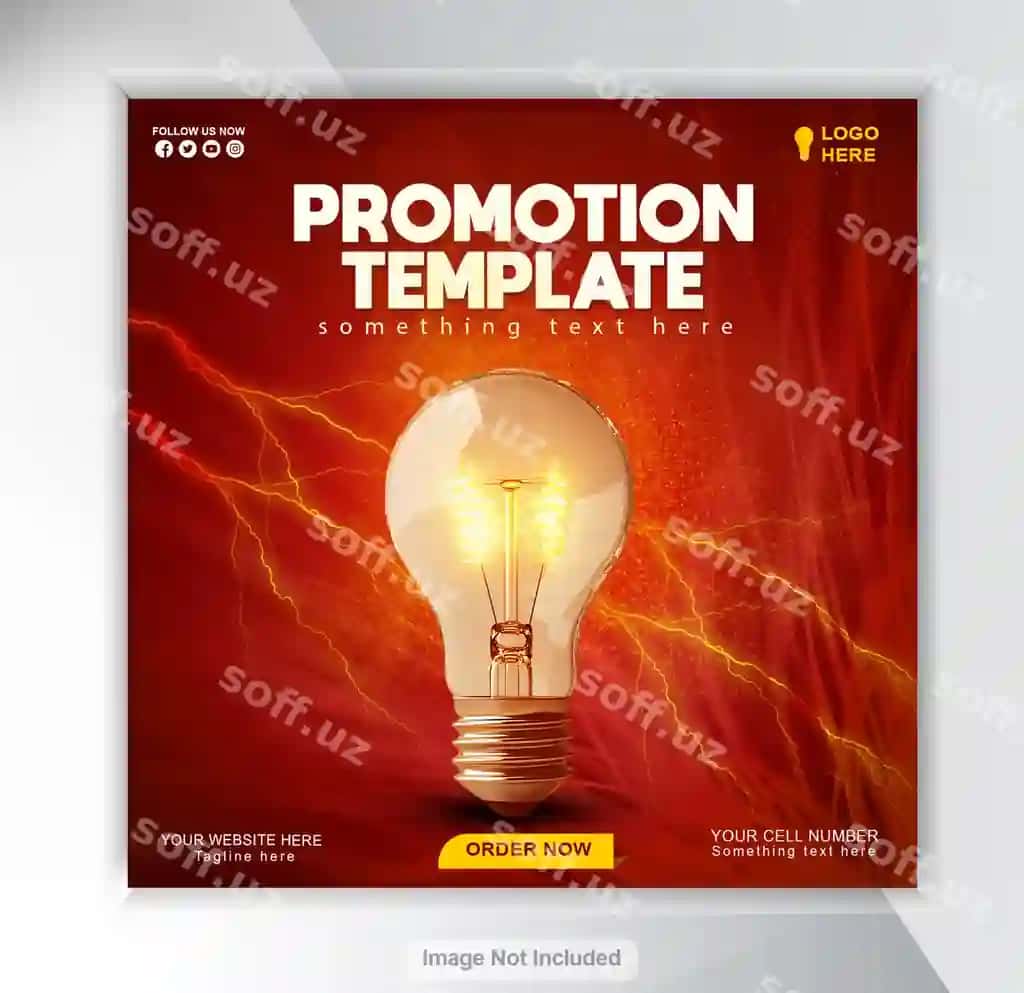 Elektrik lampasi sotuvi uchun reklama ijtimoiy tarmoqlar poytaksi dizayni | Electric bulb sale promotional social media poster design