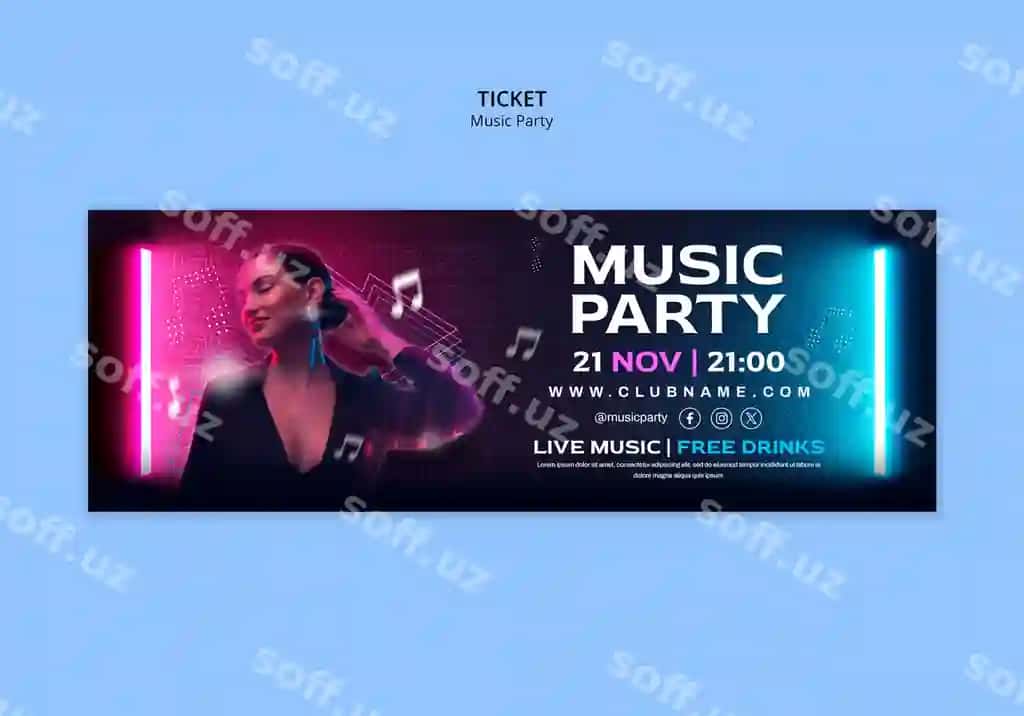 Musiqa mehmoniyati mezon shabloni | Music party entertainment template