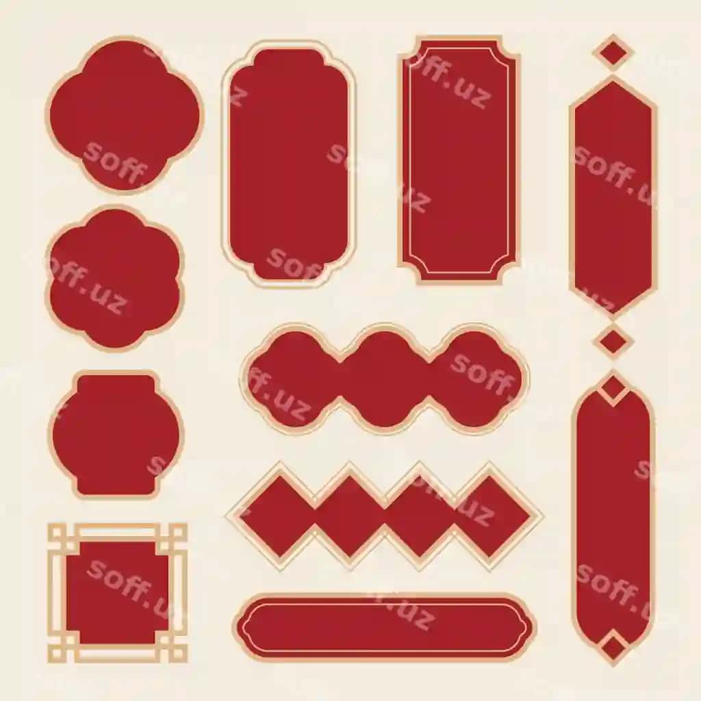 Anʼban Xitoy Yangi yil bezatish chegara dizayni | Traditional chinese new year decoration border design