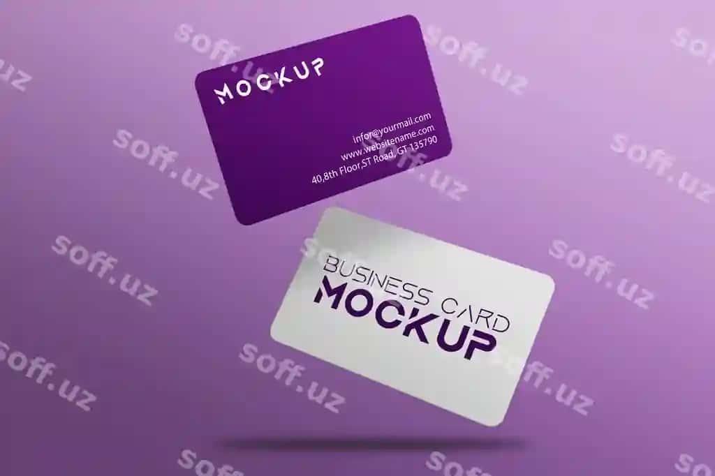 Doira shaklidagi biznes karta namunasi | Rounded business card mockup