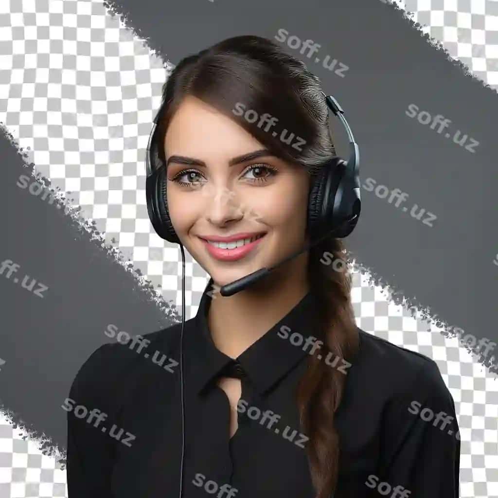 Mikrofonli sirgʻa kiygan ayol u | Woman wearing headset with microphone it