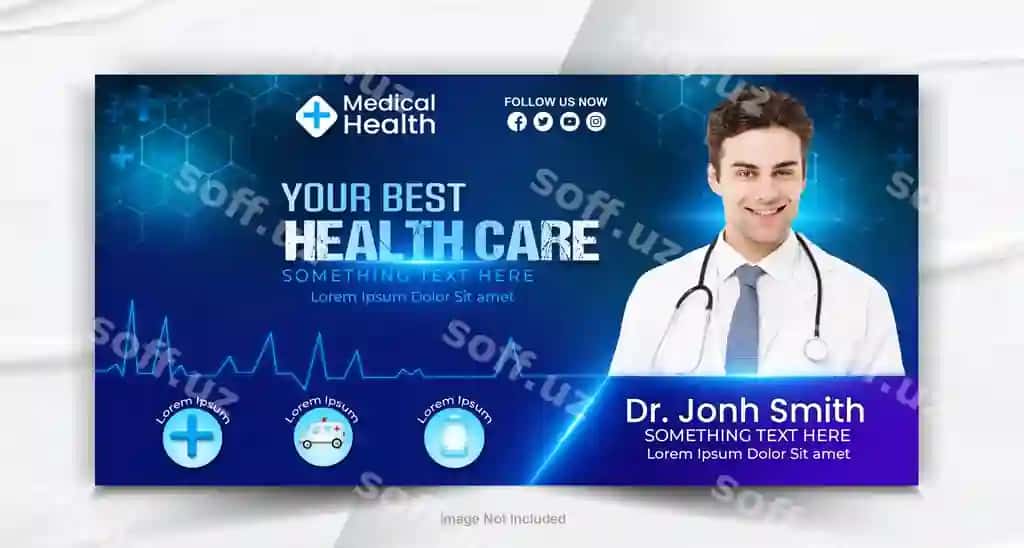 Tibbiy biznes ijtimoiy media baner dizayn shabloni | Medical business social media banner design template